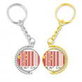 thumbnail image 1 of China Bar Code National chino Anillo de oro de metal llavero llavero, 1 of 4