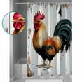 thumbnail image 4 of Vintage Rooster Shower Curtain, 36" x 72", Colorful Chicken White Wooden Broad Waterproof Bathroom Curtain Washable Shower Curtain Set with 12 Hooks, 4 of 6