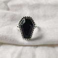 thumbnail image 3 of coffin ring natural black onyx ring 925 sterling silver rings dainty ring gemstone ring bohemian jewelry handmade ring coffin black onyx ring onyx ring beaded ring thanksgiving ring promise ring, 3 of 7
