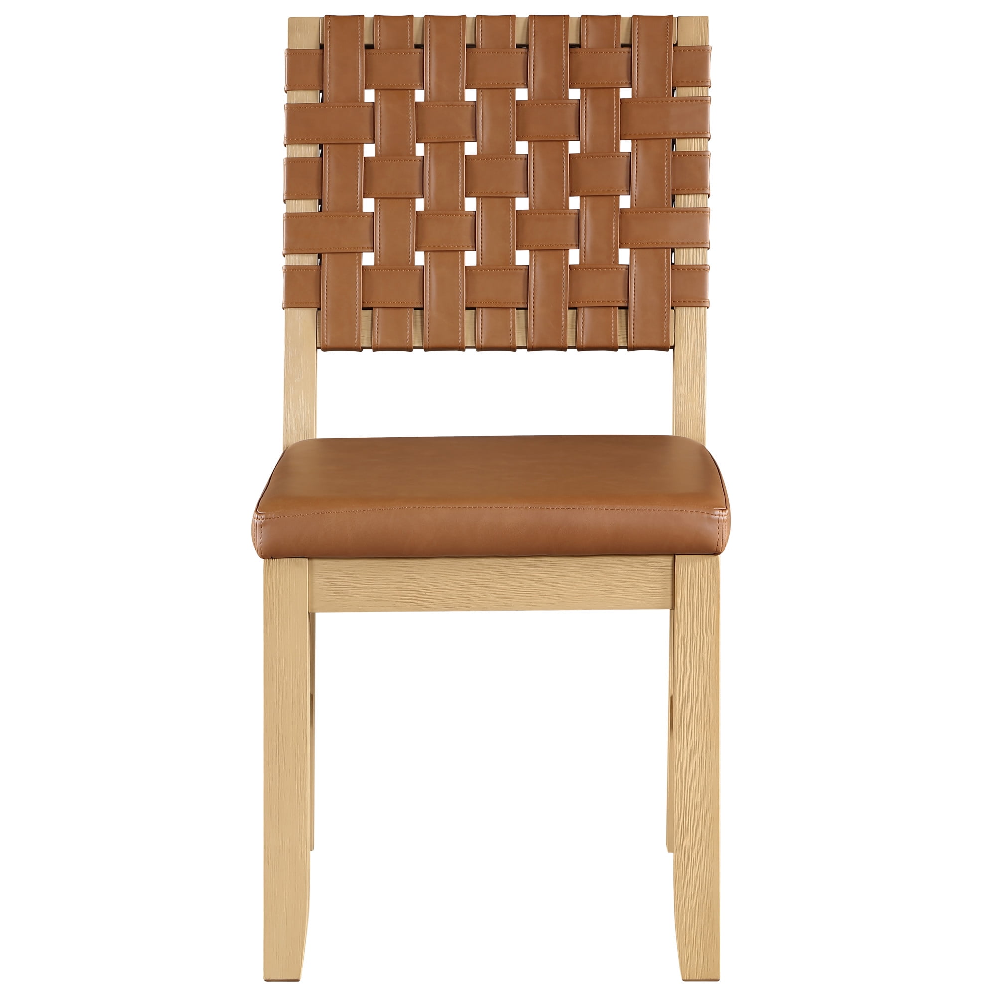 Steve Silver Reid Sand Dining Side Chair with Camel Upholstery