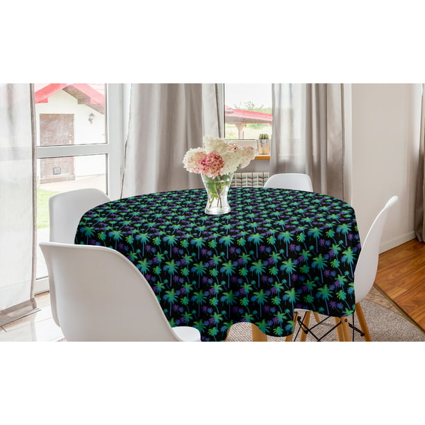 Colorful Round Tablecloth Coconut Palm, Colorful Round Tablecloths