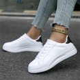 thumbnail image 7 of Domzle Men Women Wide Toe Box Shoes Faux Leather Fashion Dress Sneakers Breathable Lace Up Lightweight Walking Shoes Black 43, 7 of 7