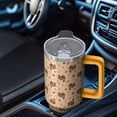 thumbnail image 3 of Fall Gift: 40oz Pumpkin Tumbler w/Handle - 304 Stainless Steel | Car Cup Holder Fit | Thanksgiving Travel Mug, 3 of 4