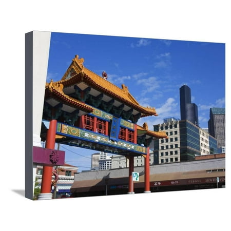 Chinatown Gate, International District, Seattle, Washington State, USA Stretched Canvas Print Wall Art By Richard