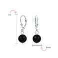 thumbnail image 5 of Bling Jewelry Womens Timeless .925 Sterling Silver Black Onyx Bead 8mm Ball Drop Earrings Lever Back Genuine Gemstone, 5 of 6
