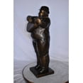 thumbnail image 3 of Nifao Man Playing Guitar Fernando Botero Style Bronze Statue – Bronze Statue, Home Decor, 14"L x 11"W x 30"H, 3 of 9