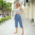 thumbnail image 6 of lmcalzta Capri Pants for Women High Waisted Yoga Gym Athletic Capris with Pockets Lounge Sleep Pajama Capri Pants, 6 of 8