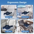thumbnail image 6 of Seat Cushion for Office Chair, Car Seat, Memory Foam Cushion Ergonomic Seat Cushion Butt Pillow with Adjustable Strap&Washable Cover, Coccyx Cushion for Sciatica, Hip, Tailbone Pain Relief, Dark Blue, 6 of 7