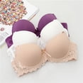 thumbnail image 4 of Sujetador de encaje suave, ropa interior fina, copa AB, pecho pequeño, fruncido, sujetador sexy para mujer, 4 of 6