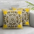 thumbnail image 3 of PHYHOO Short Plush Pillow Covers Yellow and White Mandala Square Pillow Case for Bedroom, Sofa, Car Decoration Both Sides, 3 of 5