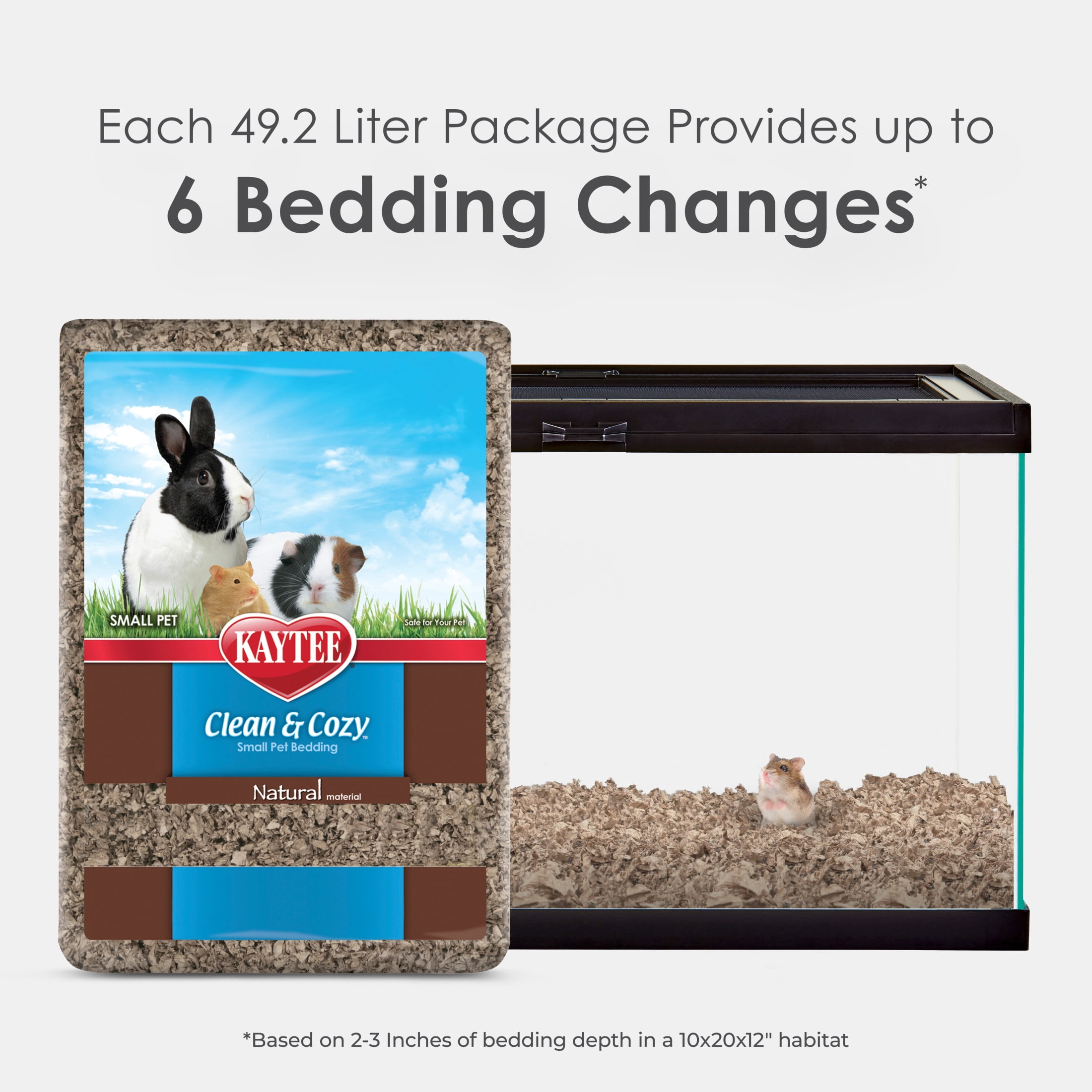(2 pack) Kaytee Clean & Cozy Natural Paper Bedding 49.2 Liters