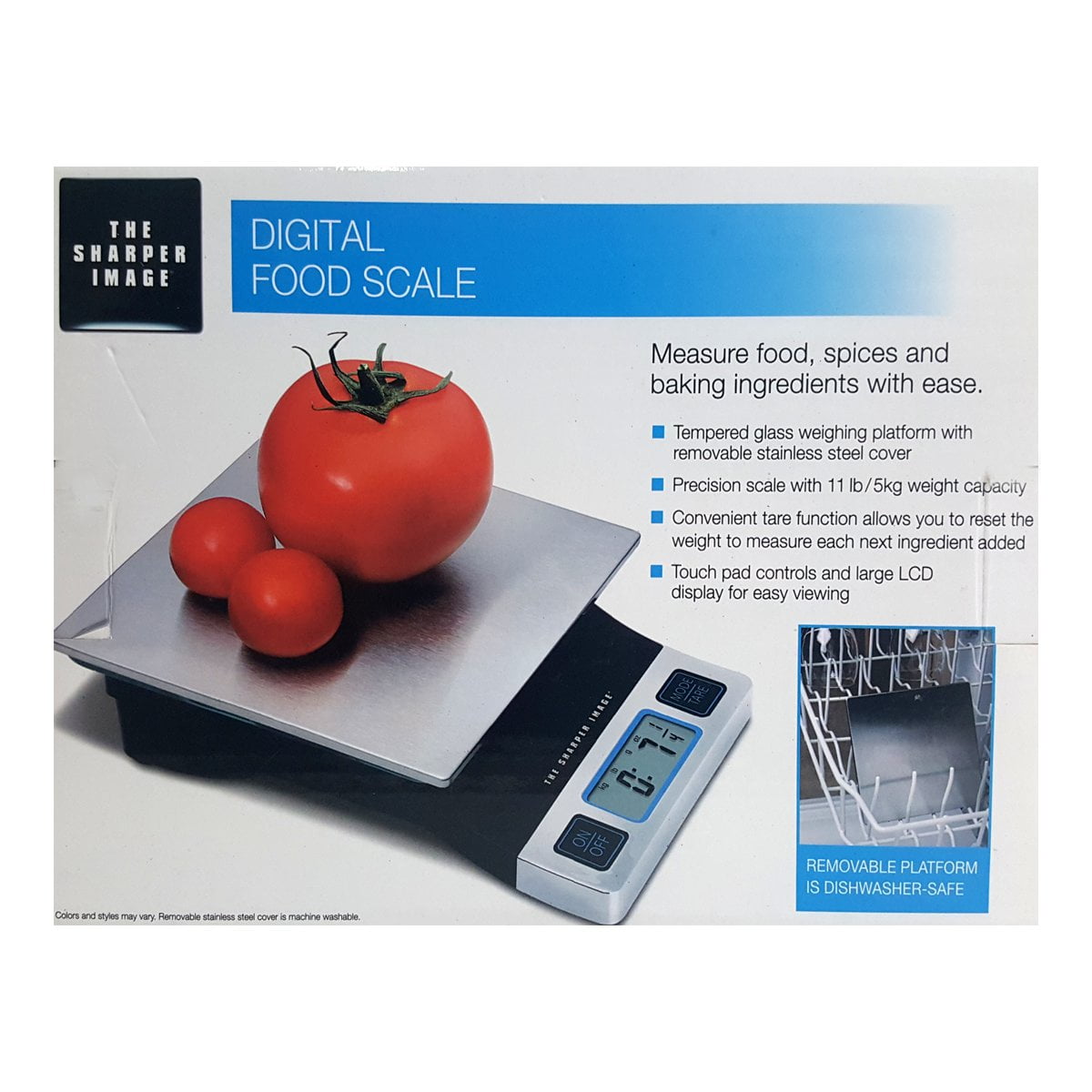 Sharper Image 1520011-XCP8 Food Scale Black Digital 11 lb Black - pack of 8