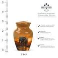 thumbnail image 2 of JAGASY Elephant Small Urn for Ashes for Women - River Sunset Decorative Urn for Ashes Adult Male - Orange Keepsake Urns for Mom & Dad - Funeral Tiny Urns for Parents - (3 Inch), 2 of 7