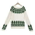 thumbnail image 4 of Cardigan pour Femmes Femmes Mode Décontractée Rétro Impression Couleur Tricot Manches Longues Col Roulé Chandail Cardigan pour Filles en Liquidation, 4 of 5