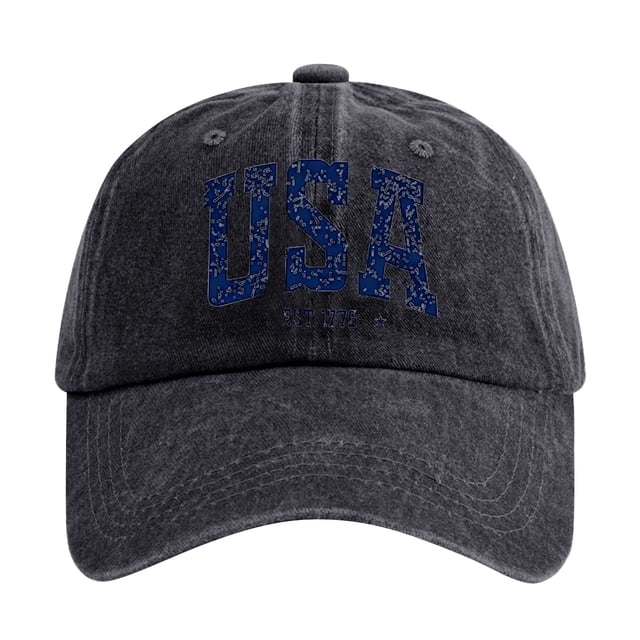 KOKOPARK Womens Baseball Cap Low Profile Tennis Adjustable Sports Trendy Washed Dad Hat American Flag Black