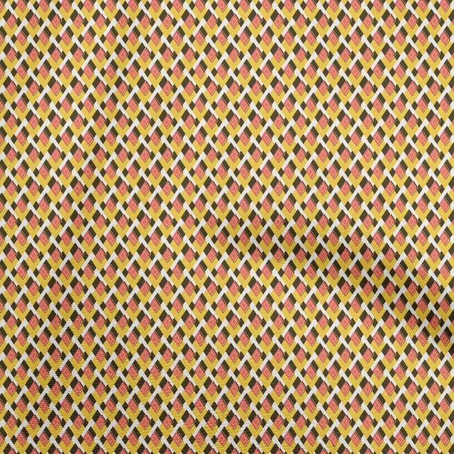 oneOone Georgette Viscose Yellow Fabric Geometric Craft Projects Decor Fabric Printed By The Yard 42 Inch Wide