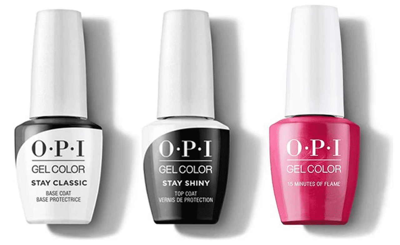 OPI Nail Gelcolor Combo 3ct - Stay Classic Base, Shiny Top & Hollywood ...
