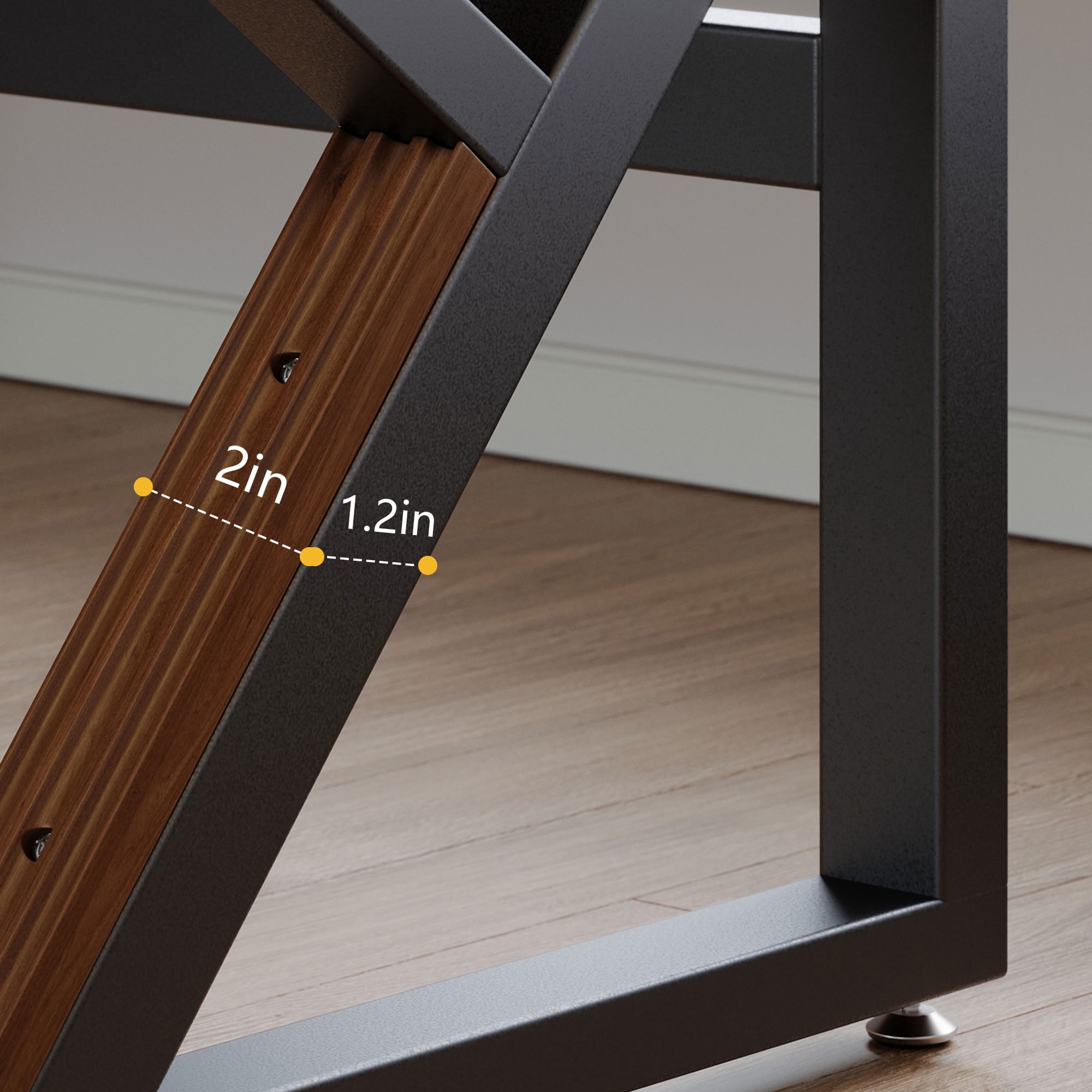MAYEERTY Two Person Solid Wood Computer Desk, Wood Extra Long Home Office Writing Workstation for Gaming, Study and Workshop