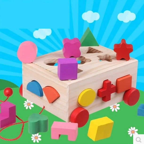 Caja de inteligencia multifuncional, carrito de madera, juguete de desarrollo, regalo para niños, juguetes para niños, rendimiento de primer nivel