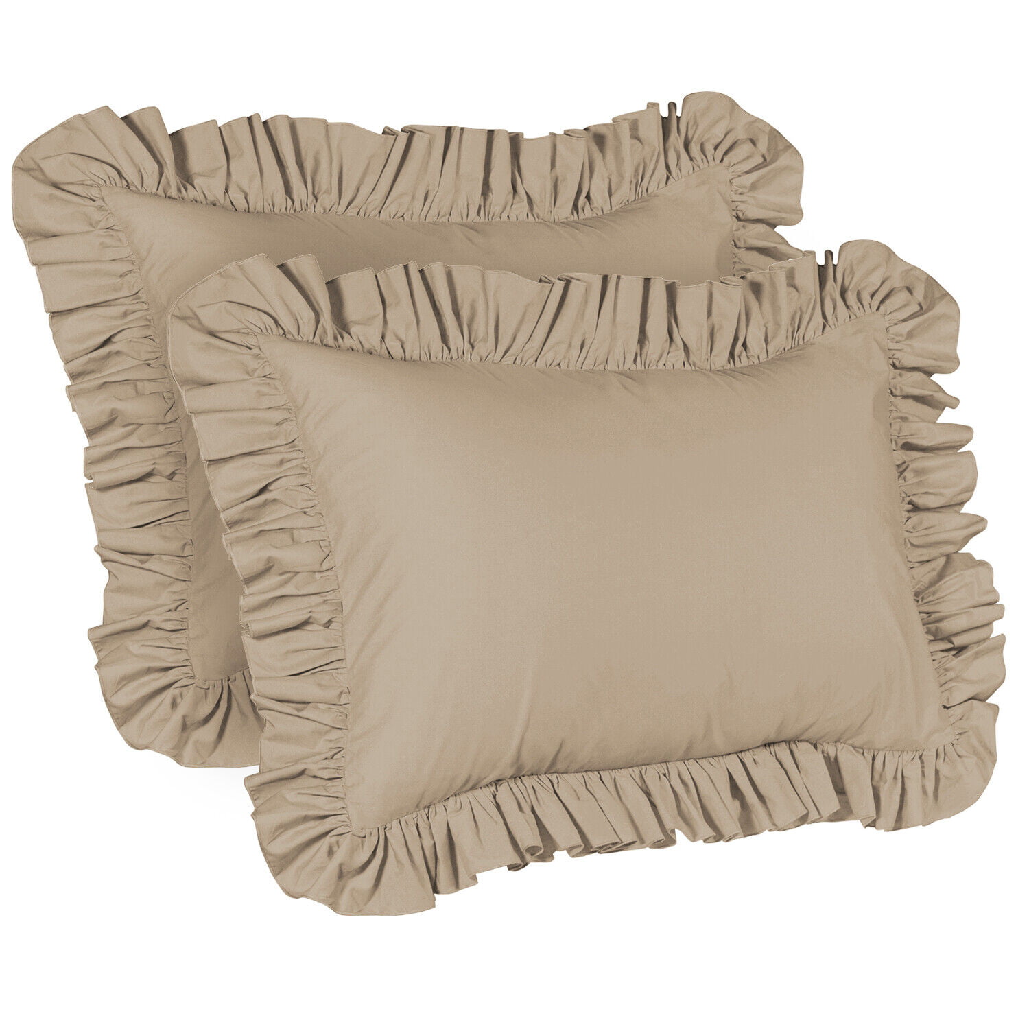 Cute Ruffle Pillow Cover Shams Standard Size Euro Shams Ruffle Queen King Pillowcases Set of 2 