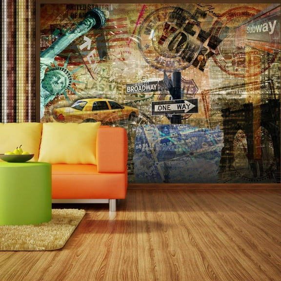 Tiptophomedecor New York Wallpaper Wall Mural - Manhattan NYC Collage