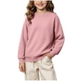 thumbnail image 2 of Lutiedan Boys Girls Knitted Sweaters Teen Crew Neck Long Sleeve Pullover Fall Winter Casual Uniform Sweaters Size 5-16,Pink, 2 of 7