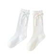 thumbnail image 2 of Toddler Girls Knee Hight Stocking Solid Color Bowknot Soft Long Socks 2-8 Years, 2 of 6