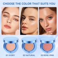 thumbnail image 4 of Velvet Matte Cushion Foundation Blue Ultra Cover Powder Foundation, 12h Oil-Control, Lightweight, Long-Lasting, Waterproof Cushion Makeup, 4 of 8