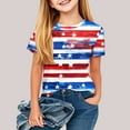 thumbnail image 2 of ZACPNCV Girls 4th of July T-Shirt Short Sleeve Flag Graphic Tees Shirts Summer Patriotic Tops Independence Day Clothes Blue 3-4 Years, 2 of 6