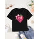 thumbnail image 1 of 1pc Girls' Cute Strawberry Cartoon Graphic T-Shirt - Purple Short Sleeve, Soft Polyester, Round Neck, Summer Casual Top with Bow Detail, Playful Clothing | Fun Youngsters Fashion | Soft Polyester Fab, 1 of 7
