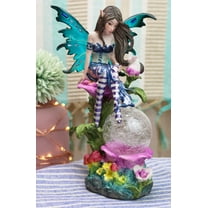 Ebros Butterfly Elf Pixie Fairy 7.5 inch Garden Statue LED Night Light