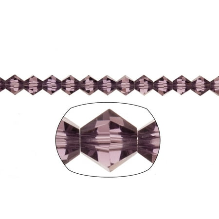 Amethyst Facet Crystal - Bicone Crystal Beads Amethyst Faceted xilion Crystal For Jewelry Making mm 74Cnt