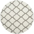 thumbnail image 4 of SAFAVIEH Indie Careen Geometric Polyester Shag Area Rug, Ivory/Grey, 4' x 6', 4 of 9