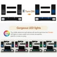 thumbnail image 6 of Extended, Rattan Style Entertainment Center, 7 Pieces Floating TV Console Table for TVs Up to 90'', High Gloss Wall Mounted TV Stand with Color Changing LED Lights for Home Theatre, Black, 6 of 9