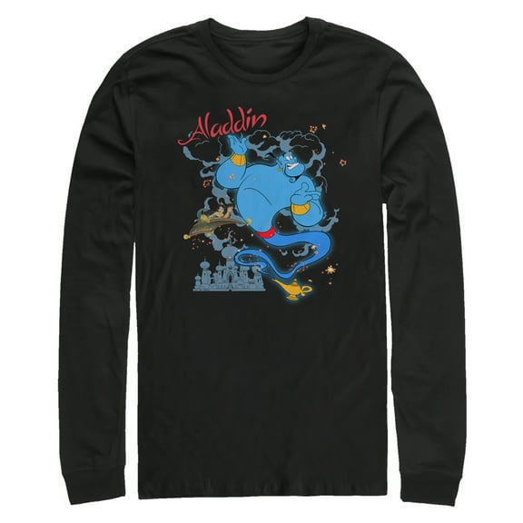 Men's Aladdin Genie Agrabah Arrival  Long Sleeve Shirt Black Medium