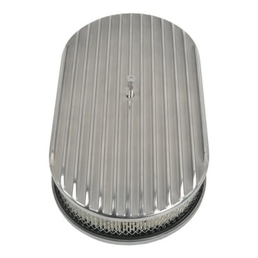 15 Inch Air Cleaner Kit Oval Full Finned Polished Aluminum