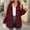 Wine, variant on Babysbule Womens Winter Coats Women Solid Color Lapel Long Sleeved Loose Breasted Long Plush Jacket