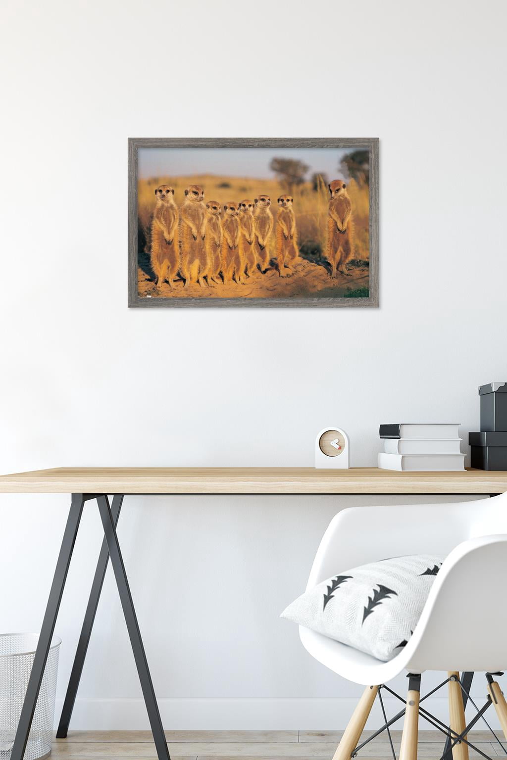 Meerkat Wall Poster, 14.725" x 22.375", Framed