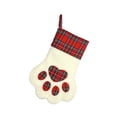 thumbnail image 2 of Ratfeit Christmas Paw Pet Stocking, 15.3-Inch, Red Tartan Plaid Design, With Hanging Cord, Holiday Fireplace Ornament, Pet Gift Sack for Pets, 2 of 7