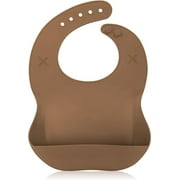 Silicone Baby Bib with 2 Holes for Paper Towel Adjustable Fit Waterproof Soft Bibs for Babies & Toddlers