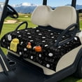 thumbnail image 3 of Psesaysky Golf Cart Seat Covers with 4 Pockets Soft Golf Cart Seat Towel Blanket, Extra Handle, Foldable and Washable, Suit EZGO TXT RXV/Club Car Seats, Black, 3 of 8