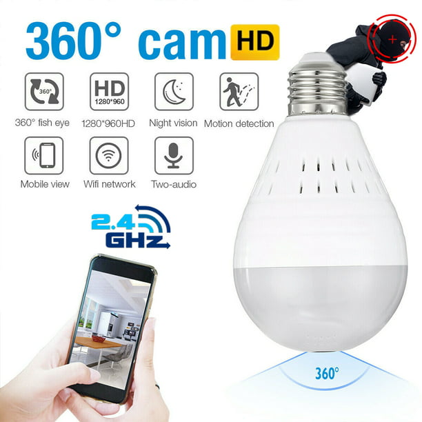 Landelijk verhaal vacature HD 360° Wide Angle Fisheye Wireless Wi-fi E27 LED Light Bulb 1080P VR  Panoramic IP Camera for iOS Android Phone APP Home Security CCTV Camera  System(1pcs) - Walmart.com