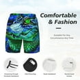 thumbnail image 5 of Lsque Mens Swim Trunks Colorful Stained Glass Crocodile Pattern - Bathing Suit Compression Liner - Beach Swim Shorts Swimwear - (S-3XL) - Stretch Quick Dry -Large, 5 of 9