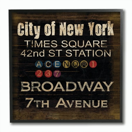 Stupell IndustriesCity Of New York Subway Stops Framed Wall Art by Gplicensing