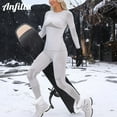 thumbnail image 3 of Women Ski Thermal Underwear Sets Moisture-wicking & Quick Drying Tight Crew Neck Seamless knitted Base Layer Long Johns, 3 of 8