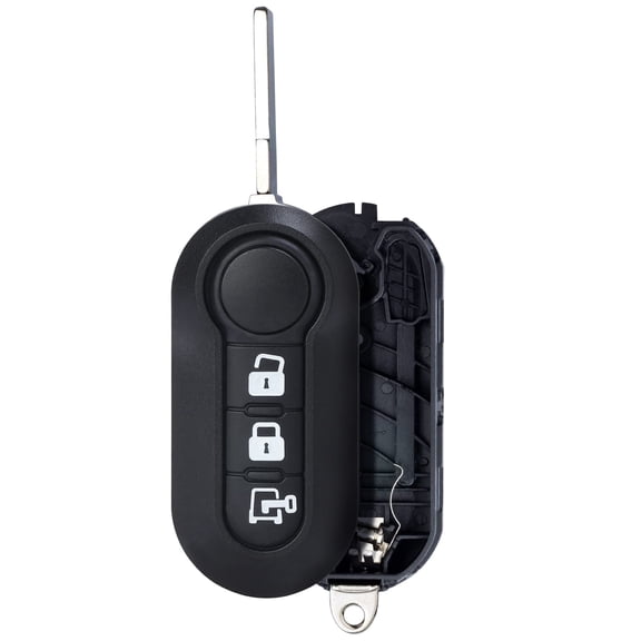 SUGUANGHUI Car Key fob Shell Case Replacement For RAM ProMaster 1500 2500 3500 City 2015-2019 for Fiat 500 Ducato 3 Buttons,Just The Key Shell