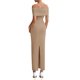 thumbnail image 2 of Vestido PRETTYGARDEN Maxi Bodycon con Hombros Descubiertos en Caqui Claro Talla L, 2 of 8