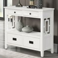 thumbnail image 3 of GZXS 36" Farmhouse Console Table,Narrow Entryway Table with 4 Drawers and 1 Shelf,Wooden Sofa Table with Storage for Bedroom，Entry Way, Hallway, Kitchen,Dining,Living Room(Antique White), 3 of 10