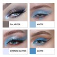 thumbnail image 2 of ZHAOCHENG Paleta de sombras de ojos con purpurina, 4 colores, azul marino, brillante, con destellos, azul brillante, resistente al agua, azul real, sombra de ojos azul brillante (04), 2 of 5