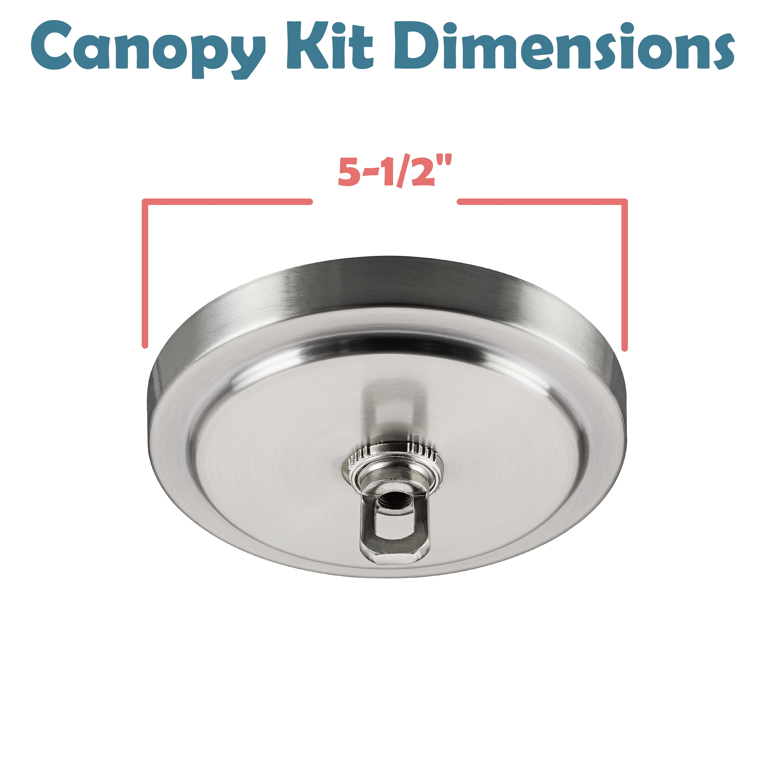 Aspen Creative 21508-31, Brushed Nickel Transitional Chandelier Fixture Canopy Kit, 5-1/2" Diameter with Collar Loop, 1" Center Hole
